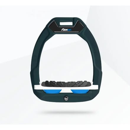 Veiligheidsstijgers Paardrijden Ingelend Ultra Grip Groen/Wit/Blauw Flex-On Safe-On