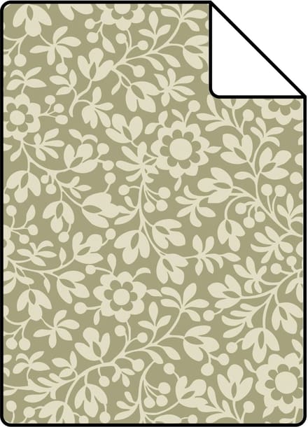 Proefstaal ESTAhome behang bloemetjes groen - 26.5 x 21 cm - 131669-S