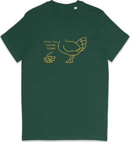 T Shirt Dames Heren - Grappig Kip Zonder Kop Design - Groen - Maat M