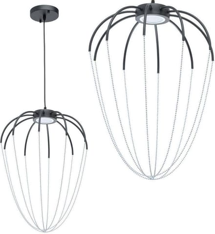 Toolight App1476 Hanglamp Zwart 28X23X28Cm