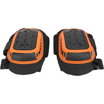 Genouillères professionnelles pour travail de sol Mousse épaisse robuste Protection du travail Coque dure Silicone orange