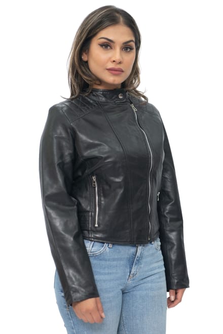 Dames leren bikerjack-Celaya