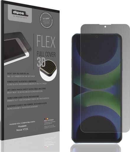 dipos FLEX – Matte Privacy Screenprotector geschikt voor Huawei Nova Y72S | Volledige Schermbescherming | Case-Friendly