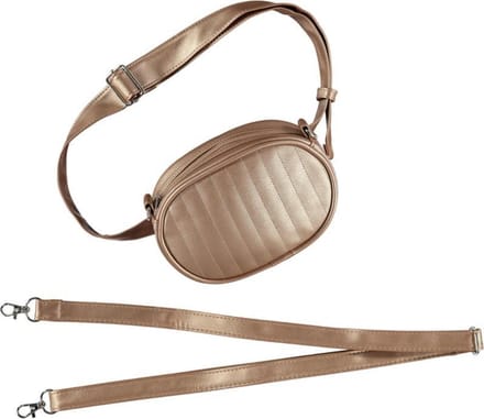Sarlini Heuptasje | Klein Schoudertasje Stripes | Gold Metallic