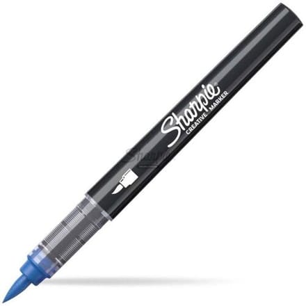 Sharpie Creative Marker Acrylverfmarkers | Brushtip | Verfmarkers op waterbasis | Inkt loopt niet door en geschikt voor de meeste oppervlakken | Blauw | 6 stuks