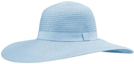 Rosie – Zonnehoed Dames Brede Rand 12 cm Strandhoed - Maat: M-L: 58 cm - Light Blue