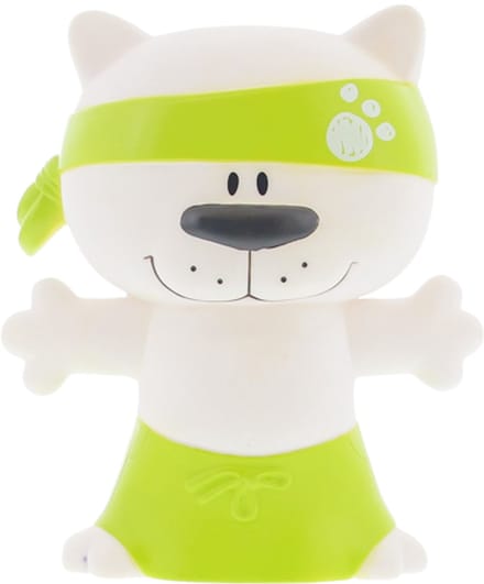 Spaarpot tijger ninja "Charly" wit-lemon