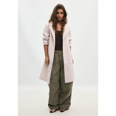 Stradivarius Basic jas met zachte touch  Ecru S