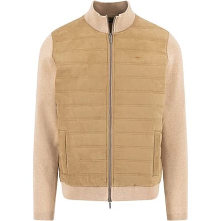 Fynch-Hatton Vest Hybrid Suede Look Fabric Taupe / male