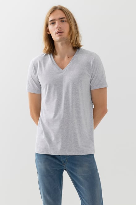 V-hals Serie Dry Cotton Colour Light Grey Melange