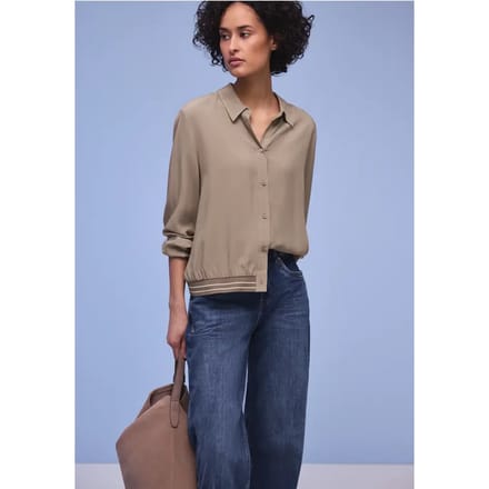 Overhemdblouse met college details