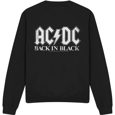 AC/DC Unisex Sweatshirt Back In Black voor volwassenen (Zwart)