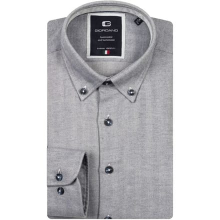 Giordano Overhemd Loretto Button Down Herringbone Soft Blue / male