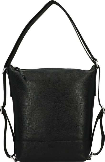 JOST Leren Schoudertas Vika 2-Way Bag Black Zwart