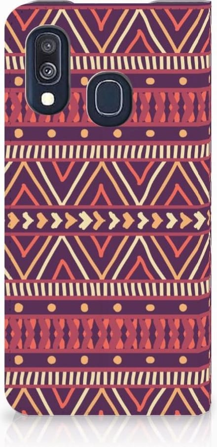 Samsung Galaxy A40 Hoesje met Magneet Aztec Paars