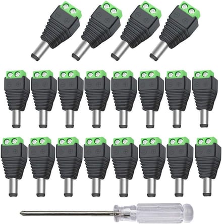 50 Stuks 12 V / 24 V DC Mannen Stekker, 2,1 x 5,5 mm voor CCTV-Camera's