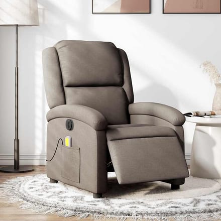 vidaXL - Massagestoel - elektrisch - verstelbaar - stof - taupe
