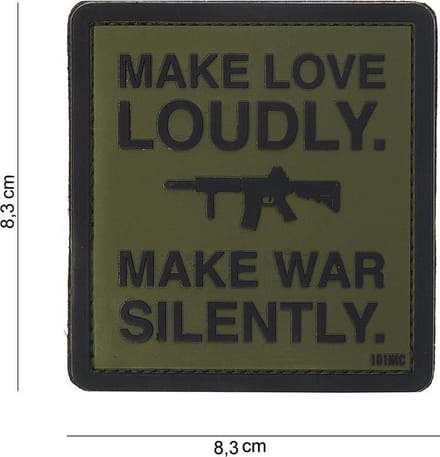 101 Inc Embleem 3D Pvc Make Love Loudly Groen 10101