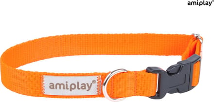 Amiplay Halsband verstelbaar Samba oranje maat-S / 20-35x1,5cm