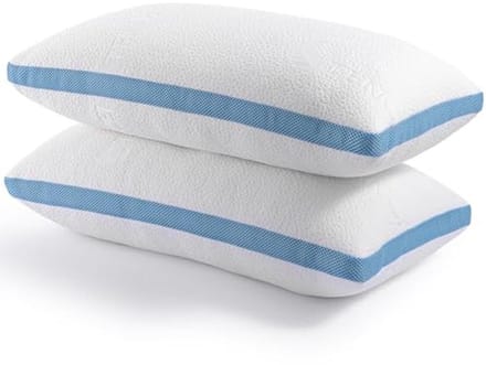 Hoofdkussen 40 x 80 cm - Set van 2 - Hoogte verstelbaar Traagschuim kussen - Wasbaar bedkussen met aanpasbare vulling