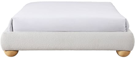 Vente-unique Decoratieve gewatteerde bedbodem 140 x 190 cm van boucléstof - ELENAE van YSMÉE
