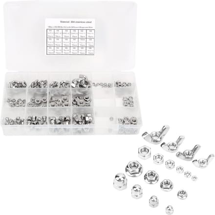 180 STKS Roestvrij Staal Moeren Set Vleugel Flens Dop Zeskantmoeren M2 M2.5 M3 M4 M5 M6