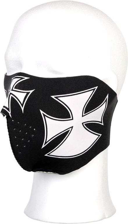 101 INC - Biker mask half face maltezer cross (kleur: n.a. / maat: NVT)