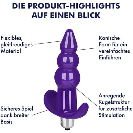 Anale vibrator met bolstructuur, 10,8 cm