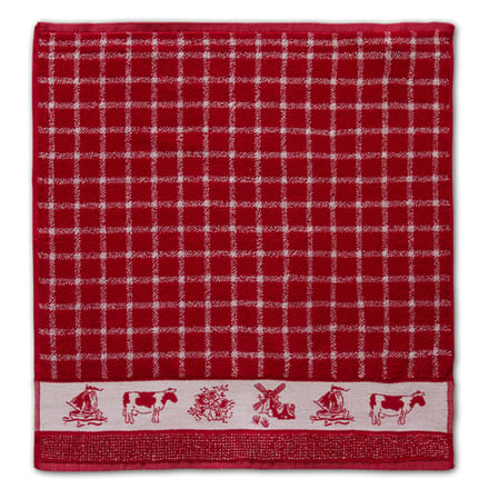 DDDDD Dutchie Keukendoek - Set van 6 - Katoen - Gestreept - 50x55 cm - Rood