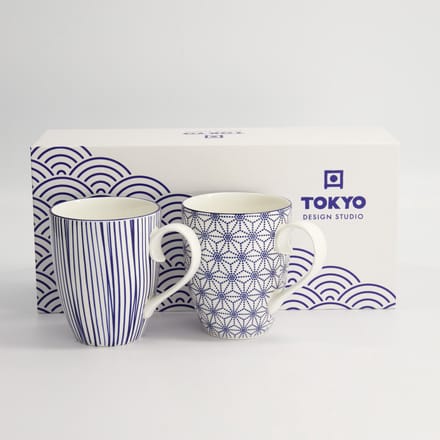 Tokyo Design Studio Nippon Blue Set van 2 Mokken 380 ml - Geschenkdoos