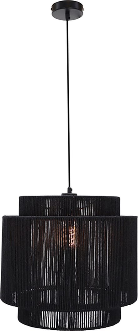 Olucia - SANNY - Hanglamp - Zwart - Vorm: Rond