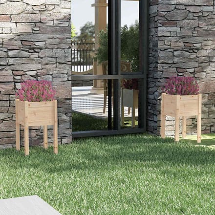 vidaXL - Plantenbakken - 2 - st - 40x40x70 - cm - massief - grenenhout