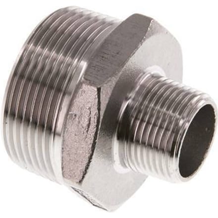 R 1 1/2'' x R 3/4'' RVS Borstnippel 16 Bar