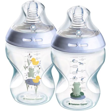 Tommee Tippee Natural Start Baby Bottle 2 x 260 ml - Deco Blue 2 pcs + 260 ml