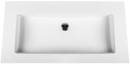 Bagnotti Beta Solid Surface Enkele Wastafel - 60cm - Zonder Kraangat - Acryl Wit