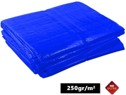 Blauw afdekzeil bache bouwzeil 6x8m 250gr/m²