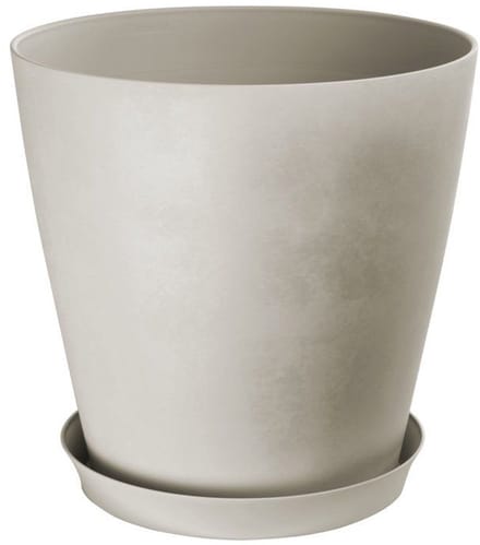 Bloempot Swing Cone - Kunststof - Witsteen - Diam.42xh41cm