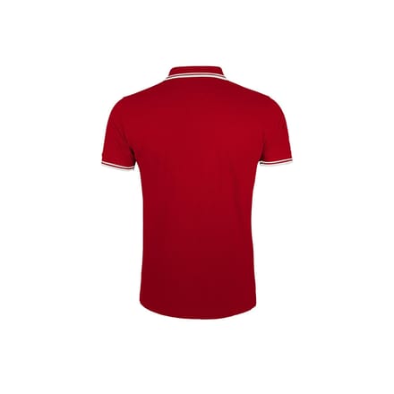 SOLS Heren Pasadena getipt korte mouw Pique Polo Shirt (Rood/Wit)