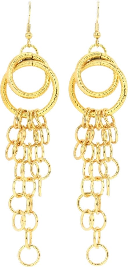 Behave - Oorhangers ring goudkleur - Statement sieraden - Avondstijl