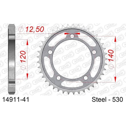 Stalen tandwiel Afam 530 41 dents