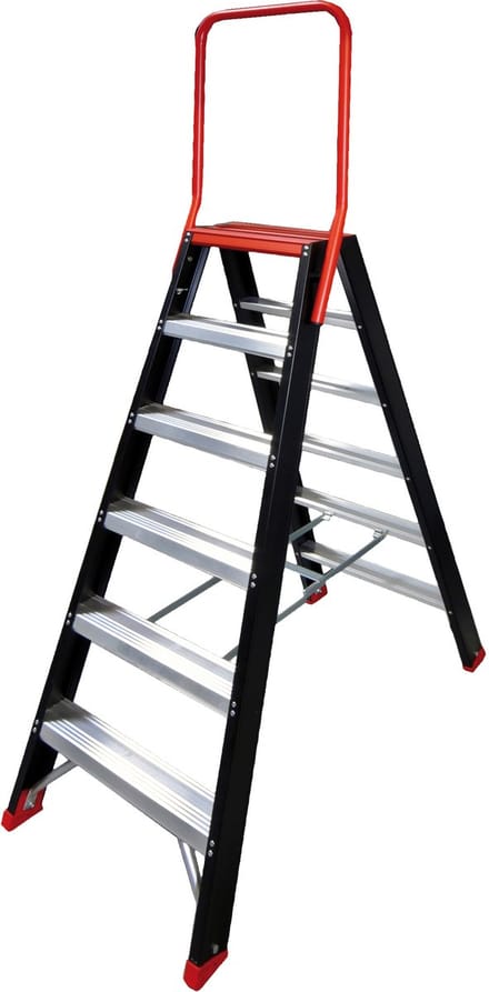 Altrex Taurus 6 treeds - Dubbel oploopbare magazijntrap - Altrex Proffessional - Werkhoogte 3.40m - opberghoogte 1.52m
