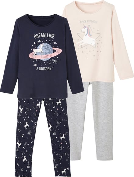Vertbaudet Set van 2 eenhoornpyjama's