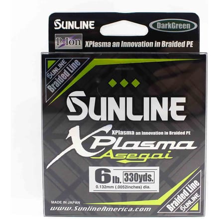 Sunline PE Line Asegai Xplasma 330yds PE 0,6 6lb Vert Foncé (6865) vert foncé