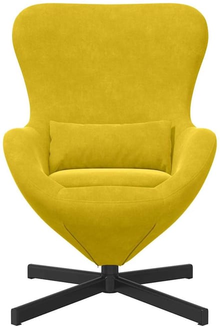 vidaXL - Eivormige - stoel - Geel - 63 - x - 73 - x - 90 - cm - Fluweel