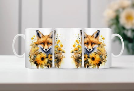 Auqarel koffiemok Vos 3