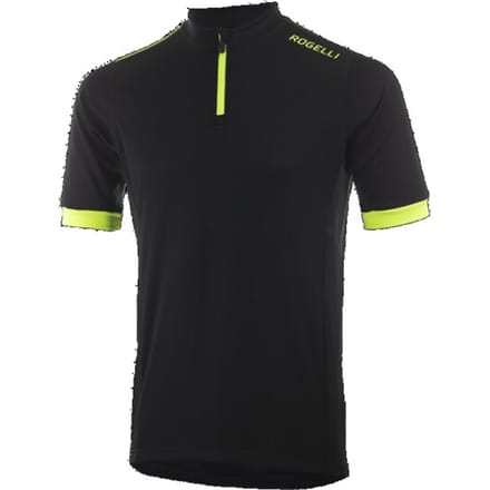 Rogelli Kids Core Kind Fietsshirt - Korte Mouw - Lange Rits - Zwart/Fluor