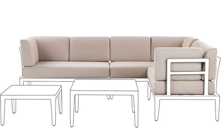 RIMA III - Tuinkussenhoezen set - Beige - Polyester