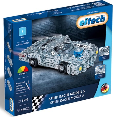 Eitech® Bouwdoos – Speed Racer Model 5 – 590-delig – Metalen Bouwpakket met Gereedschap – Constructiespeelgoed – Vanaf 8 Jaar