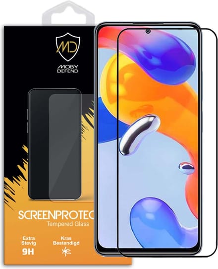 MobyDefend Screenprotector - Geschikt voor Xiaomi Redmi Note 11 Pro / Note 11 Pro 5G / Note 11 Pro+ - Screensaver Met Zwarte Randen - Gehard Glas