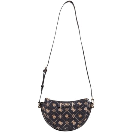 GUESS schoudertas Silia Mini Convertible Shoulder Bag Espresso Logo donkerbruin